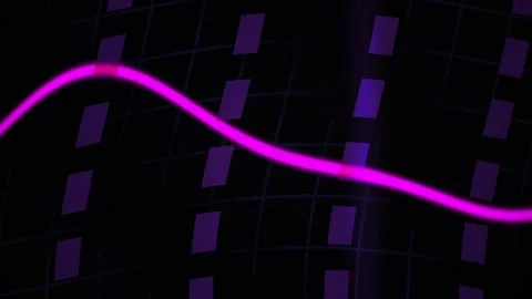 Abstract Neon Pink Wave Motion Graphic on Dark Background with Vertical Rec.. Stock Footage 340524162