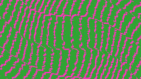Abstract neon pink zigzag lines on vibrant green background Stock Illustration