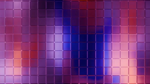 Abstract Neon Pixel Grid Motion Background with Glowing LED Tiles 動画素材 346517588