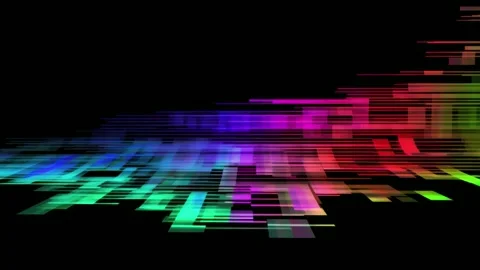Abstract neon pixel streaks on black background, digital stop motion animat.. Stock Footage 341429173