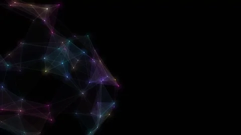 Abstract Neon Plexus Network Loop with Flowing Lines and Glowing Nodes Stock Footage 346435910