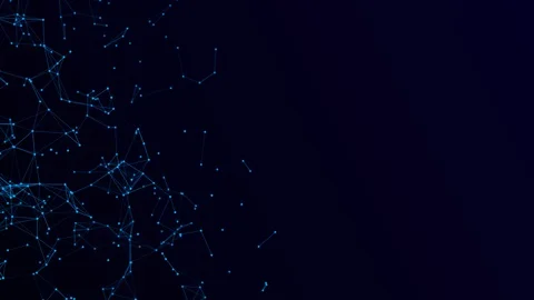 Abstract neon plexus structure evolving in motion background with Technology. Stock Footage 93968789