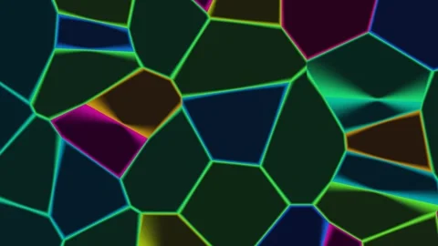 Abstract Neon Polygon Pattern Seamless Loop Stock Footage 340542422