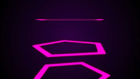 Abstract neon polygons in black space, 3d render backdrop, computer generating Stock Footage 88720935