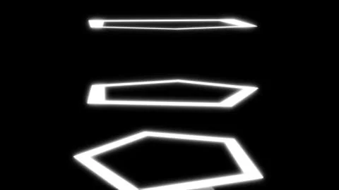 Abstract neon polygons in black space, 3d render backdrop, computer generating Illustrazione stock