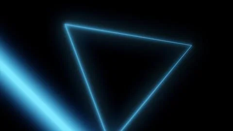 Abstract neon polygons in black space. Lasers lines moving in a circle 스톡 일러스트