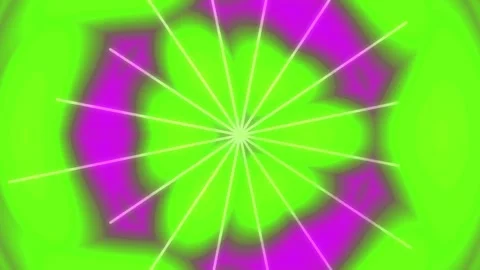 Abstract Neon Psychedelic Flower Bloom Animation with Geometric Patterns Stock Footage 332502724