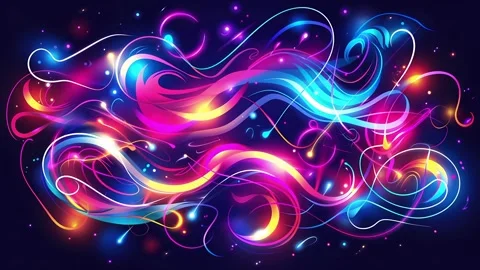 Abstract Neon Psychedelic Seamless Background with Futuristic Glow Stock Footage 315382849