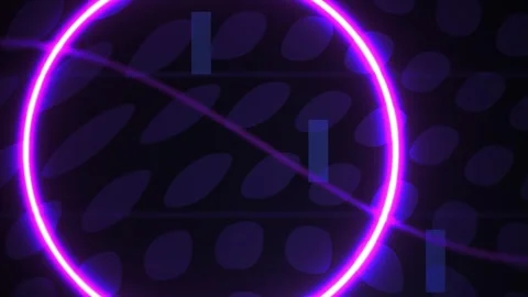 Abstract Neon Purple Circle Glowing Light Motion Background. Stock Footage 340524212
