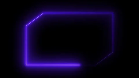 Abstract Neon Purple Geometric Frame Overlay Glowing Lines Dark Background .. Stock Footage 337958871