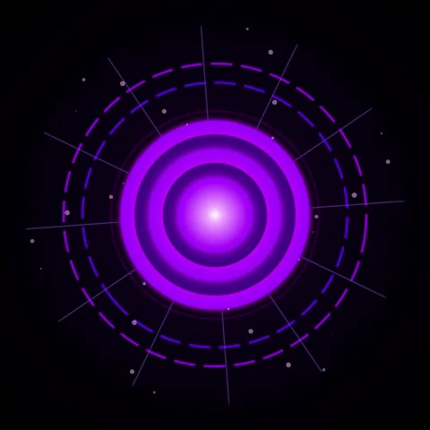 Abstract neon purple glow wave pattern background design for cosmic energy Stock Footage 345690620