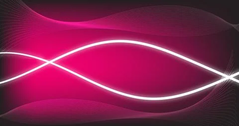 Abstract Neon Purple Gradient Background With Wave Lines 스톡 일러스트