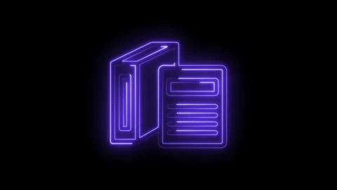 Abstract Neon Purple Server Rack and Data Panel Glowing Lines on icon Black Stock Footage 333951633