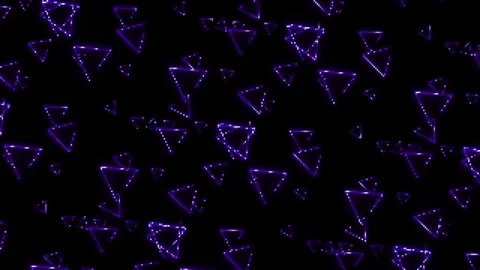 Abstract neon purple triangle shapes glowing on dark background, futuristic.. 動画素材 338216069