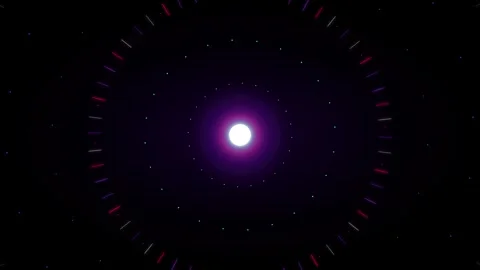 Abstract neon radial pulse background: glowing pulsating light circles and .. Video stock 344860435