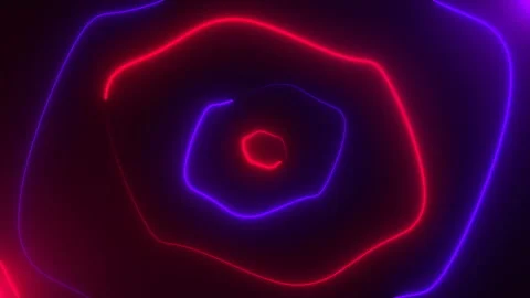 Abstract neon random shapes with illumination, 3d render backdrop, computer Stock Footage 101213465