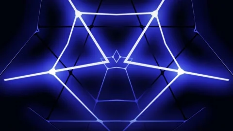 Abstract neon ray lines, dancing in seamless animation loop Stock Footage 195955702