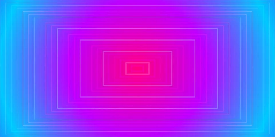 Abstract neon rectangle frame with purple and blue gradient Stock Illustration
