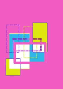 Abstract Neon Rectangle Frames Graphic Design Pink Background Stock Illustration