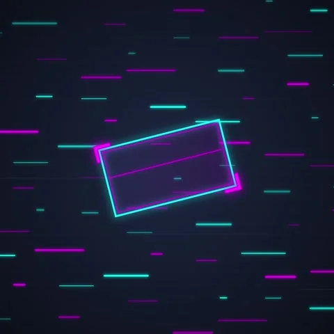 Abstract Neon Rectangle Glitching Through Digital Data Stream Stock Footage 348230756