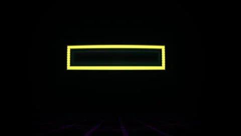 Abstract Neon Rectangle Glowing on Black Background. Stock Footage 334500898