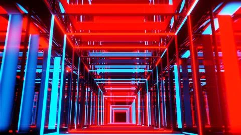 Abstract neon rectangles with black empty copy space inside Illustrazione stock