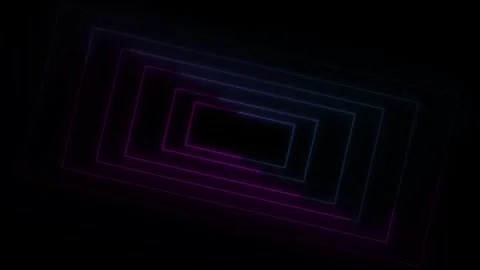 Abstract neon rectangular tunnel with shifting light depth. Geometric corri.. Stock Footage 330790973