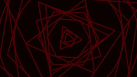 Abstract neon red geometric pattern forming complex stars and hexagons on b.. Stock Footage 342159499