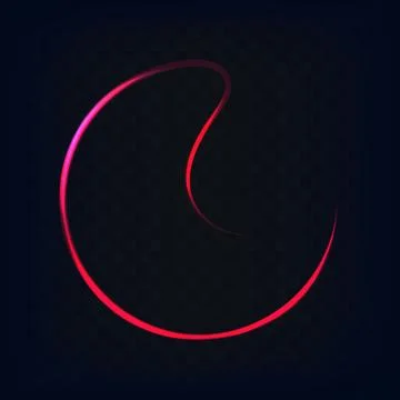 Abstract neon red glowing light trail in a circular swirl motion Stock Illustration