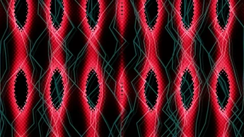 Abstract neon retro wave pattern with glowing magenta and teal energy lines.. Stock Footage 336162440
