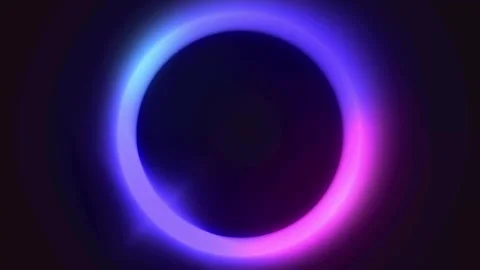Abstract Neon Ring Glow Background, Circular Gradient Light with Dark Contrast 库存影片 332927824