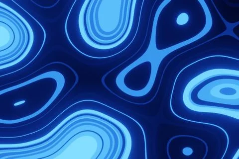 Abstract neon rings chaos pattern, concept of limitless background. Macro wor Stockillustratie