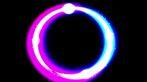 Abstract Neon Rings Pulsating With Light During Dark Cinematic Motion Video stock 345949010