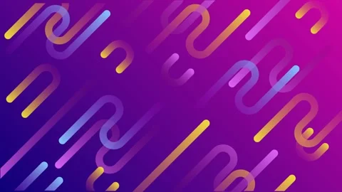 Abstract Neon Rounded Lines Moving Diagonally on Purple Gradient Background Stock Footage 344258837