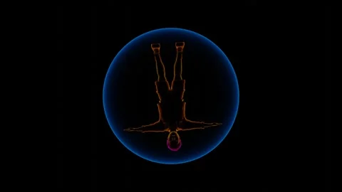 Abstract Neon Scene with VJ Loop Man Stock Footage 269792506