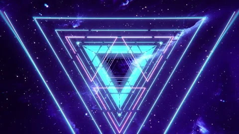 Abstract neon seamless loop. Ultraviolet background with bright glowing tunnel 動画素材 137669594