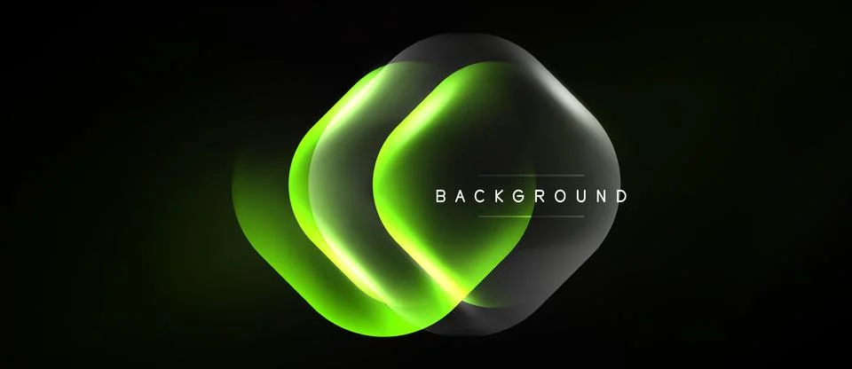 Abstract neon shape over dark background. Layers create glowing effect, moder Illustrazione stock