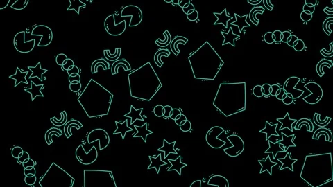 Abstract Neon Shapes Animation - Dynamic Geometric Pattern Loop. Stock Footage 320198520