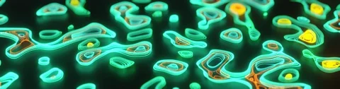Abstract Neon Shapes Widescreen Loop Stock Footage 127423208