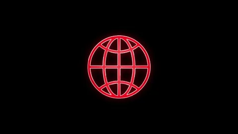 Abstract neon shine globe icon animation .The globe icon depicts a simplifi.. Stock Footage 299567161