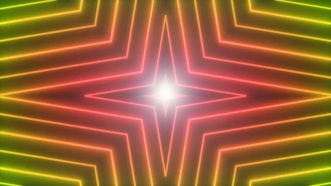 Abstract Neon Shiny Star Shape Background Loop Stock Footage 109198749