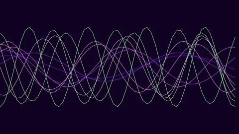 Abstract Neon Sine Wave Pattern Animation for Futuristic Technology Backgro.. Stock Footage 340379005