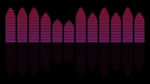 Abstract Neon Sound Wave Equalizer Bars with Glowing Audio Motion on Black 4K Stock Footage 345929390