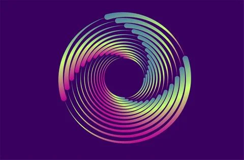 Abstract Neon Spiral Circle Vortex With Gradient Rings and Modern Radial Pa.. Stockillustratie