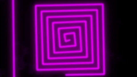 Abstract Neon Spiral Forms Pulsating With Energetic Light In Darkness Stock Footage 342511563