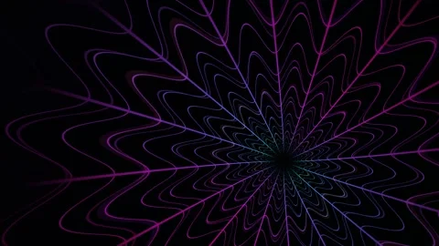 Abstract neon spiral pattern on dark background with Stock Footage 340299839