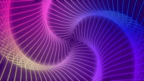 Abstract Neon Spiral Pattern Loop – Futuristic Background Animation Stock-Footage 289223905