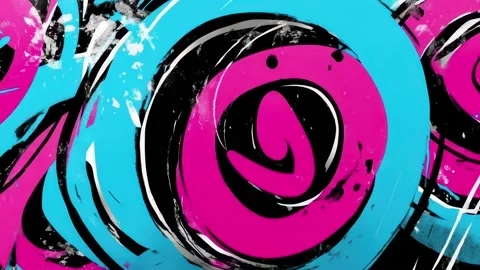 Abstract Neon Spiral Ring Background With Magenta and Cyan Swirl Stock-Footage 315539302