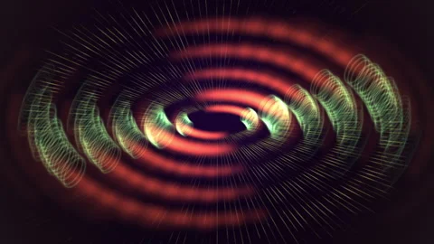 Abstract Neon Spiral Vortex Spinning Concentric Rings In Dynamic Motion Stock-Footage 320397894