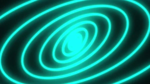 Abstract neon spirals rotating in dark space with subtle green glow motion .. Video stock 342511591